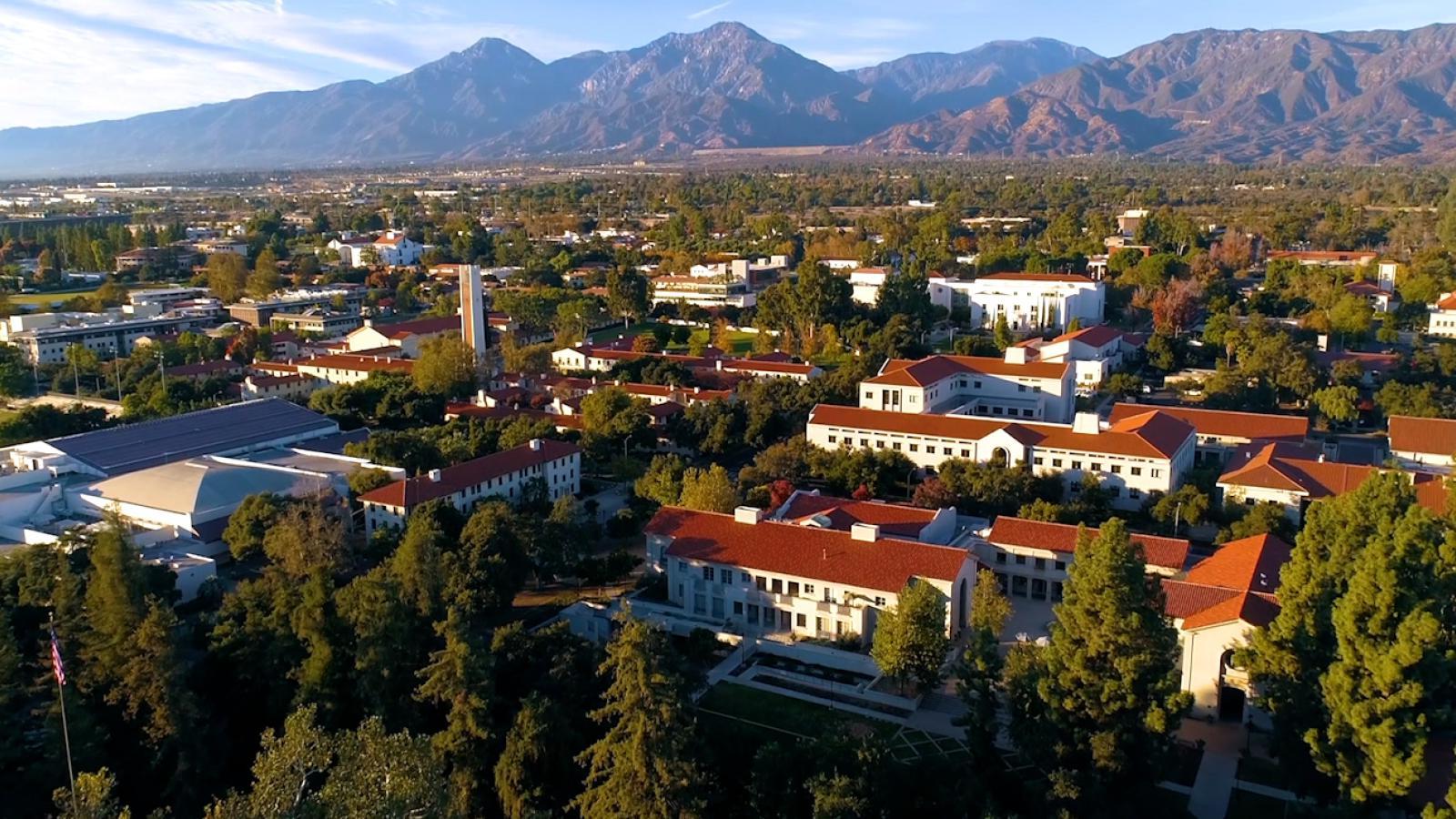 aerial shot of Pomona College